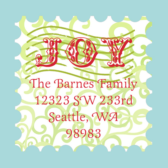 Joy Stamp Square Address Labels
